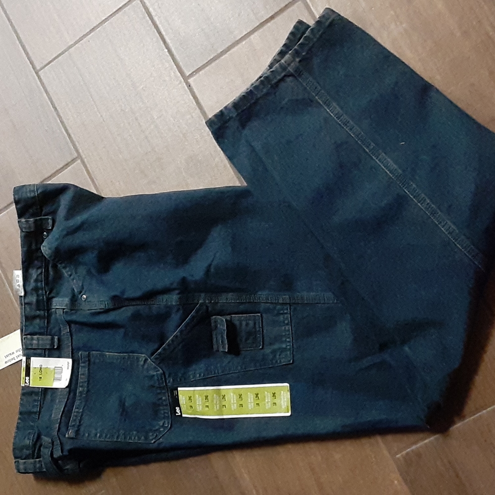 Lee Dark Stone Carpenter blue jeans  below waist 100% cotton NEW 18 long…